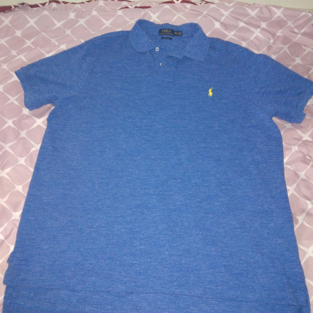 Polo by Ralph Lauren Men's Custom Fit  Blue Polo Shirt Size 2XL